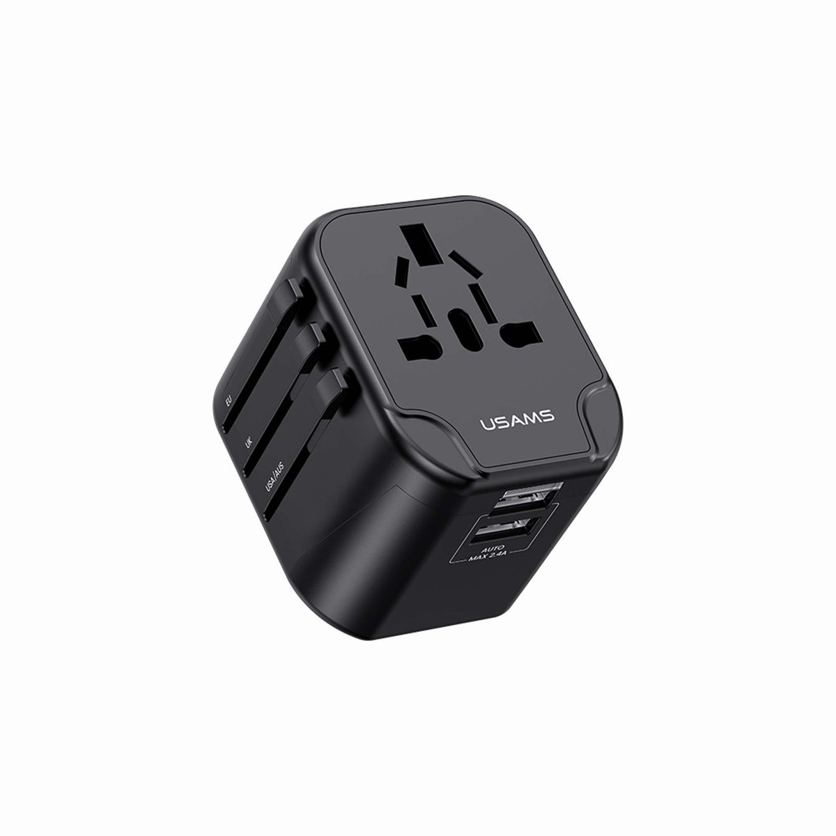 USAMS US-CC173 T55 12W Dual USB Universal Travel Charger US/AU/EU/UK Plug Converter thumbnail 2