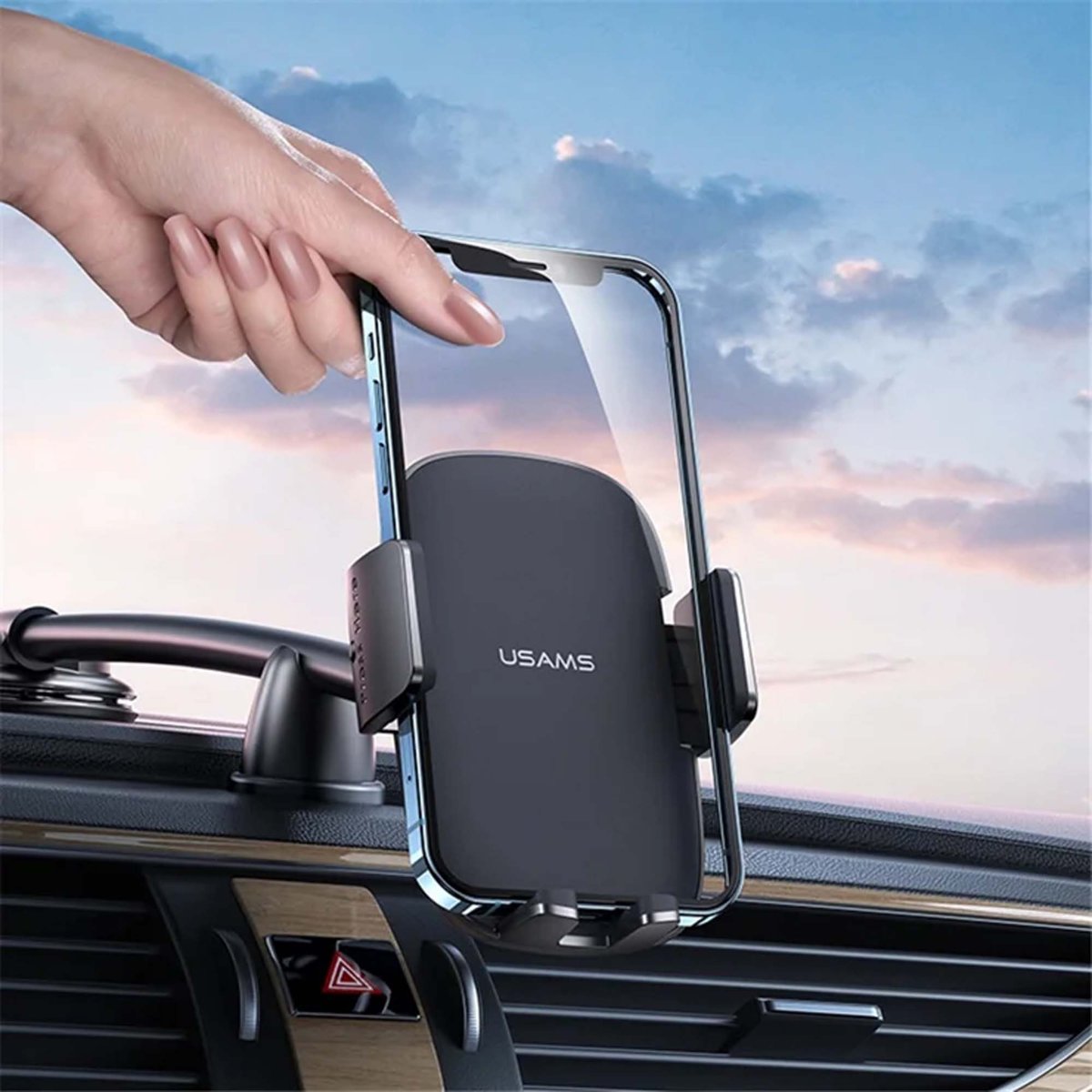 USAMS US-ZJ065 Car Center Console Windshield Mount Phone Holder Bracket thumbnail 2