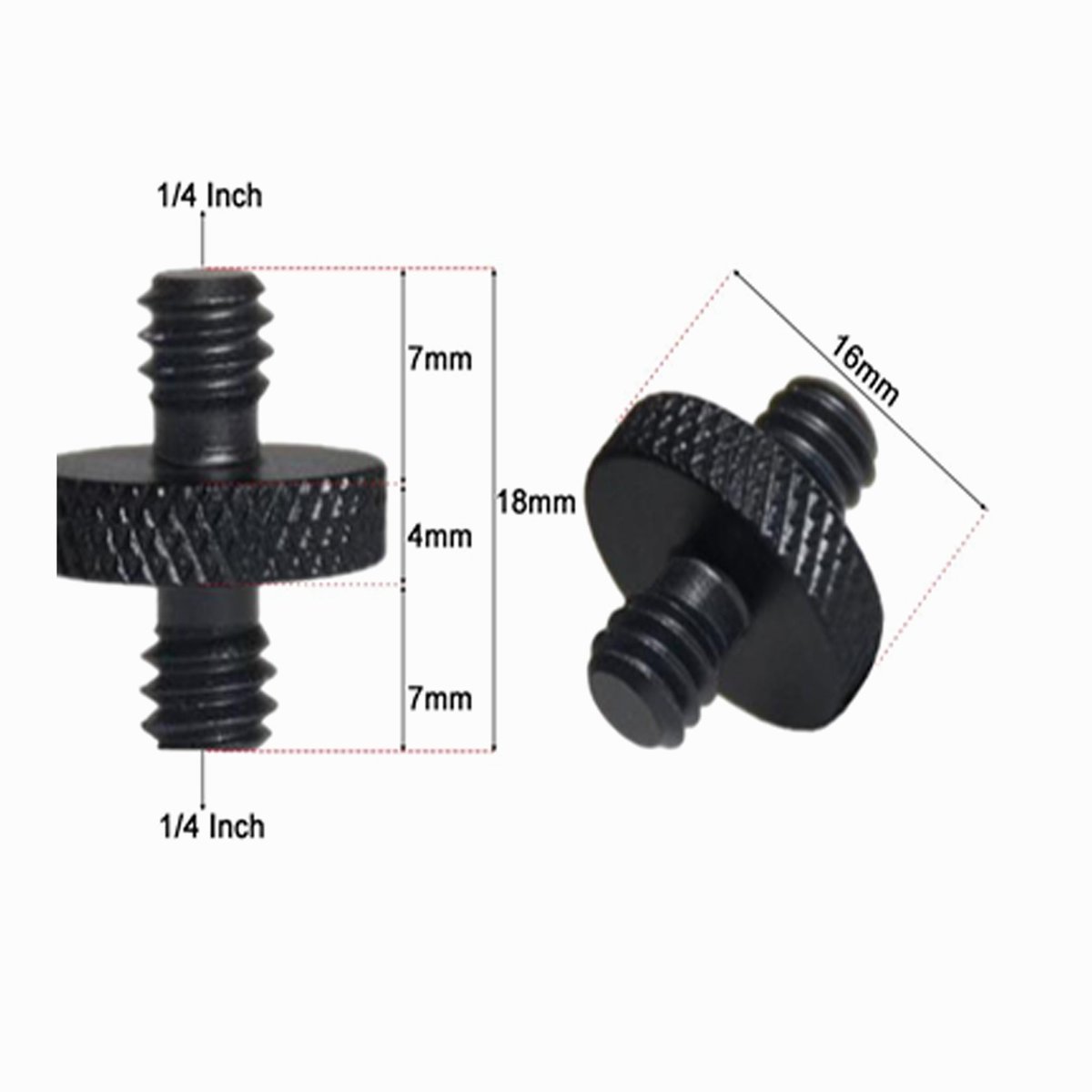 Male 1/4 " - Male 1/4 Tripod Inch Adapter Screw Aluminium CS023 image 1
