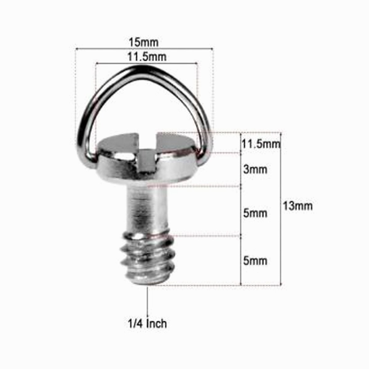 Camera Mounting Screw with D Shaft D-ring 1/4 Mounting Screw for Camera DS006 image 1