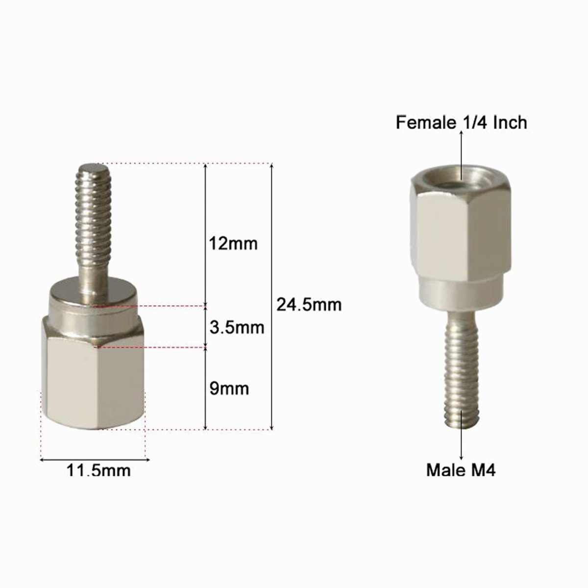 Tripod Adapter Screw Female 1/4 Inch Male M4 Metal CS098 image 1