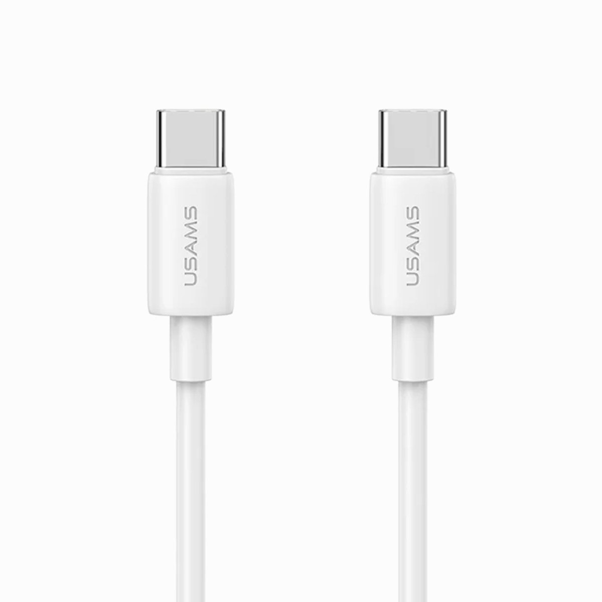 USAMS SJ711 YD Series 1m Type-C to Tуpe-C 60W Fast Charging Data Cable PVC Cord - White image 1