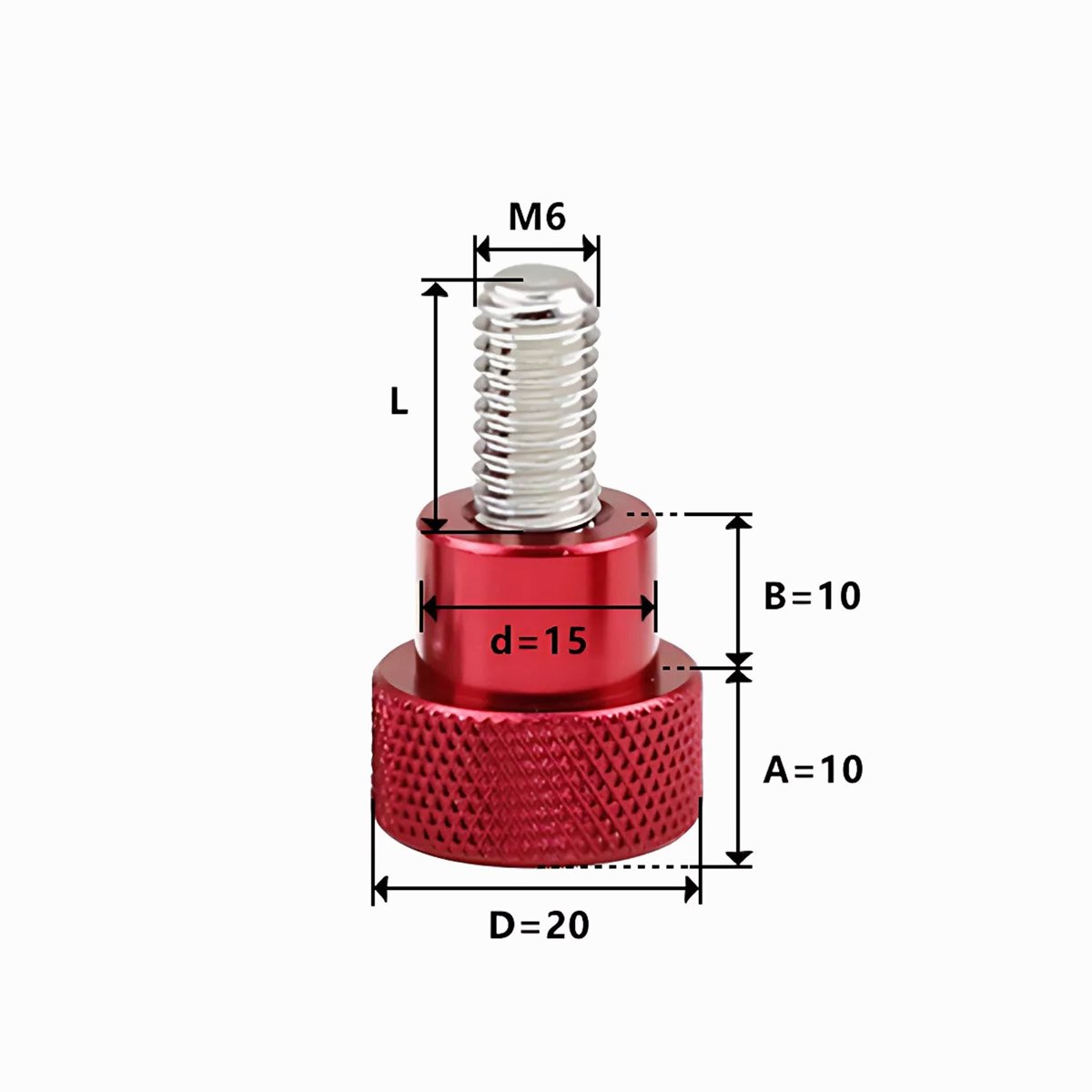 Aluminium+Stainless Knurled Thumb Screw GP206 image 1