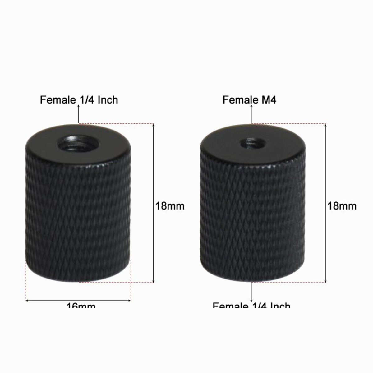 Mic Stand Adapter 1/4 to M4 Female Camera Screw Thread Adapter Black CS074 image 1