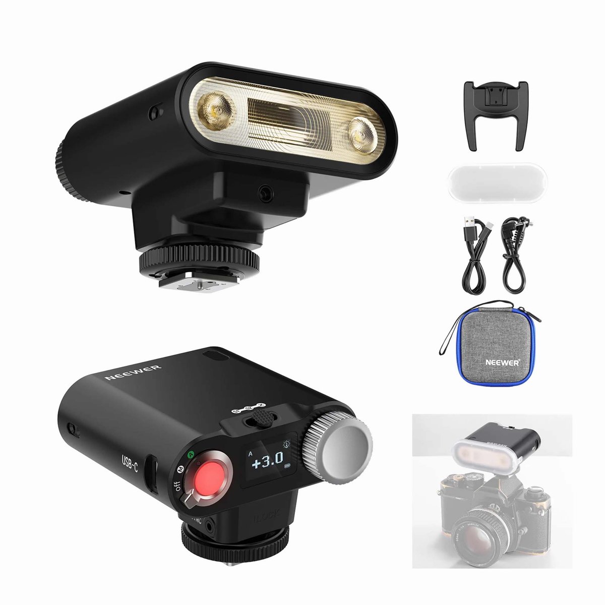 NEEWER Z160 Camera Flash with Auto & Manual Modes & Built in Lithium Battery