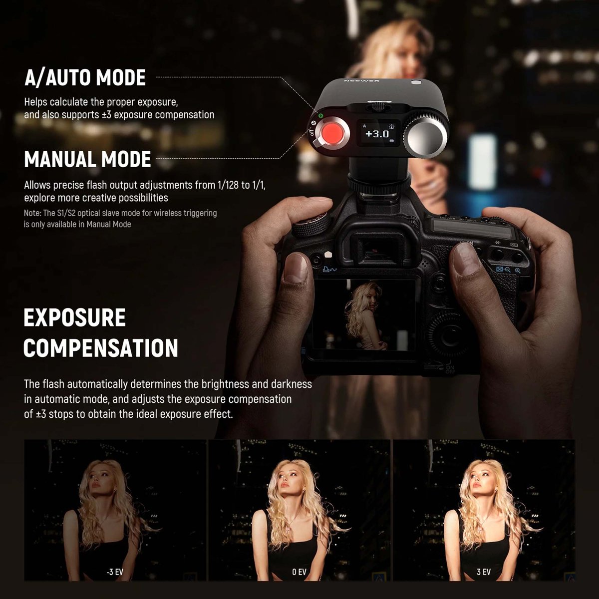 NEEWER Z160 Camera Flash with Auto & Manual Modes & Built in Lithium Battery thumbnail 2