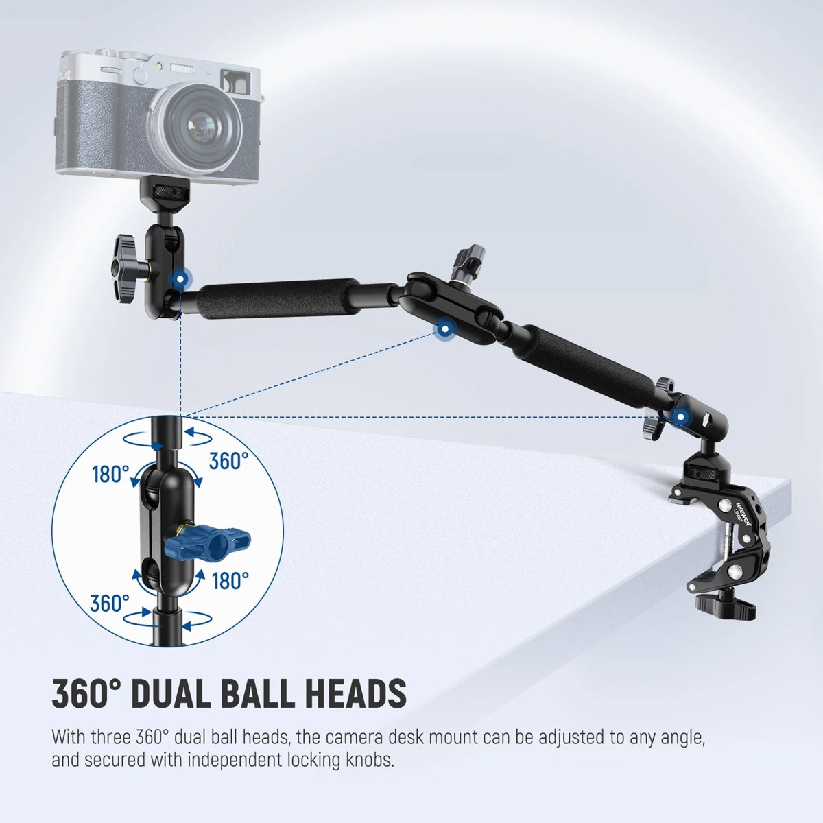 Neewer UA057 Flexible Desk Camera Mount with Super Clamp thumbnail 2