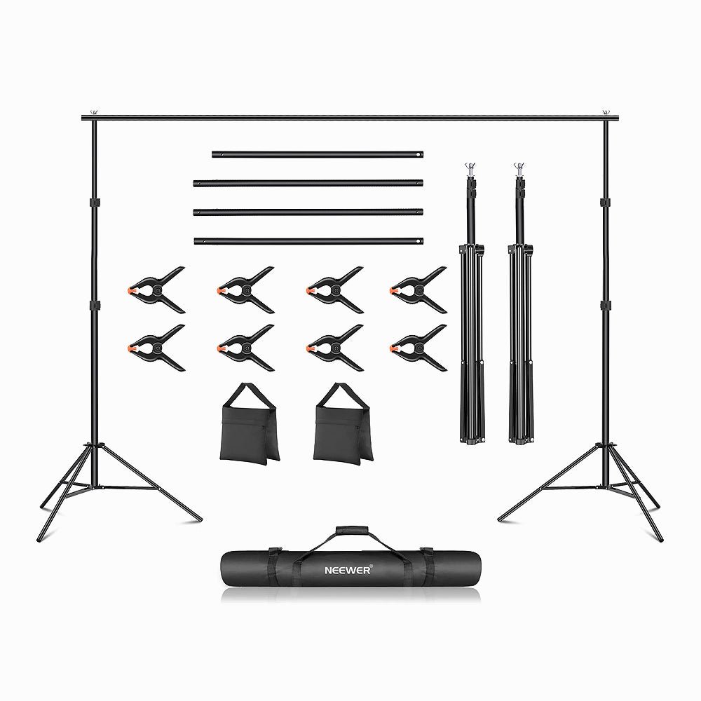 Neewer 2x3m Backdrop Support System With 2 Sandbags And 8 Clamps