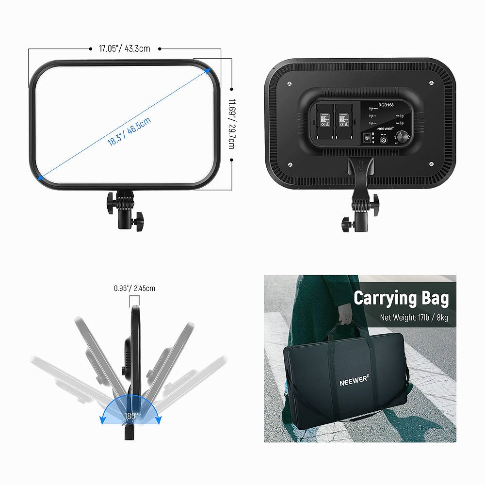 NEEWER RGB168 18.3 Inch LED Panel Video Light thumbnail 2