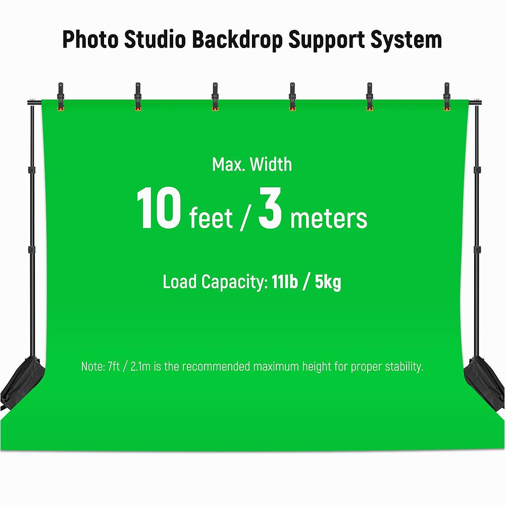 Neewer 2x3m Backdrop Support System With 2 Sandbags And 8 Clamps thumbnail 2