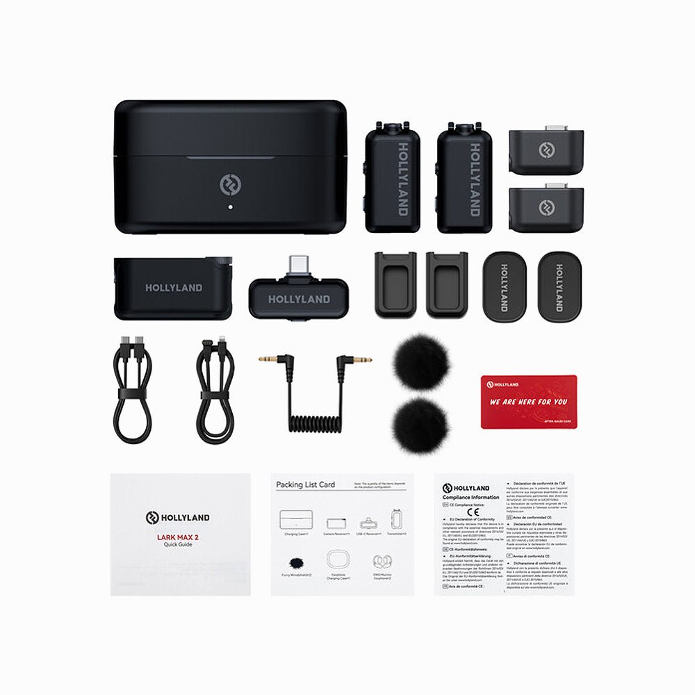 Hollyland LARK MAX 2 Combo 2-Person Wireless Microphone System for Cameras and Mobile Devices (Space Gray, 2.4 GHz) thumbnail 2
