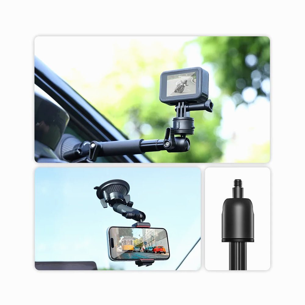 ULANZI ZJ01 ACTION CAMERA SUCTION CUP MOUNT WITH TELESCOPIC POLE -T086 thumbnail 2