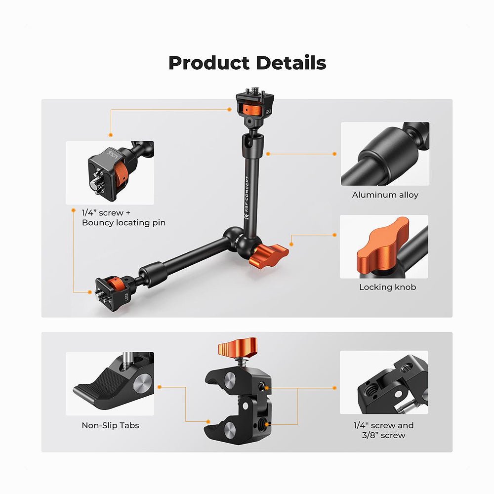 K&F Concept 11-inch Magic Arm with Super Clamp (KF31.132) thumbnail 2