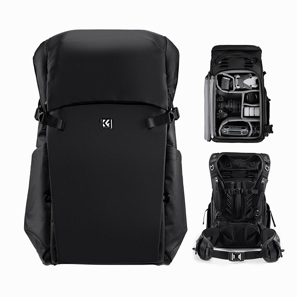 K&F Concept KF13.206V130L Camera Backpack Adjustable Straps â Fits 15" Laptop, Camera Gear BLACK Color (KF13.206V1)