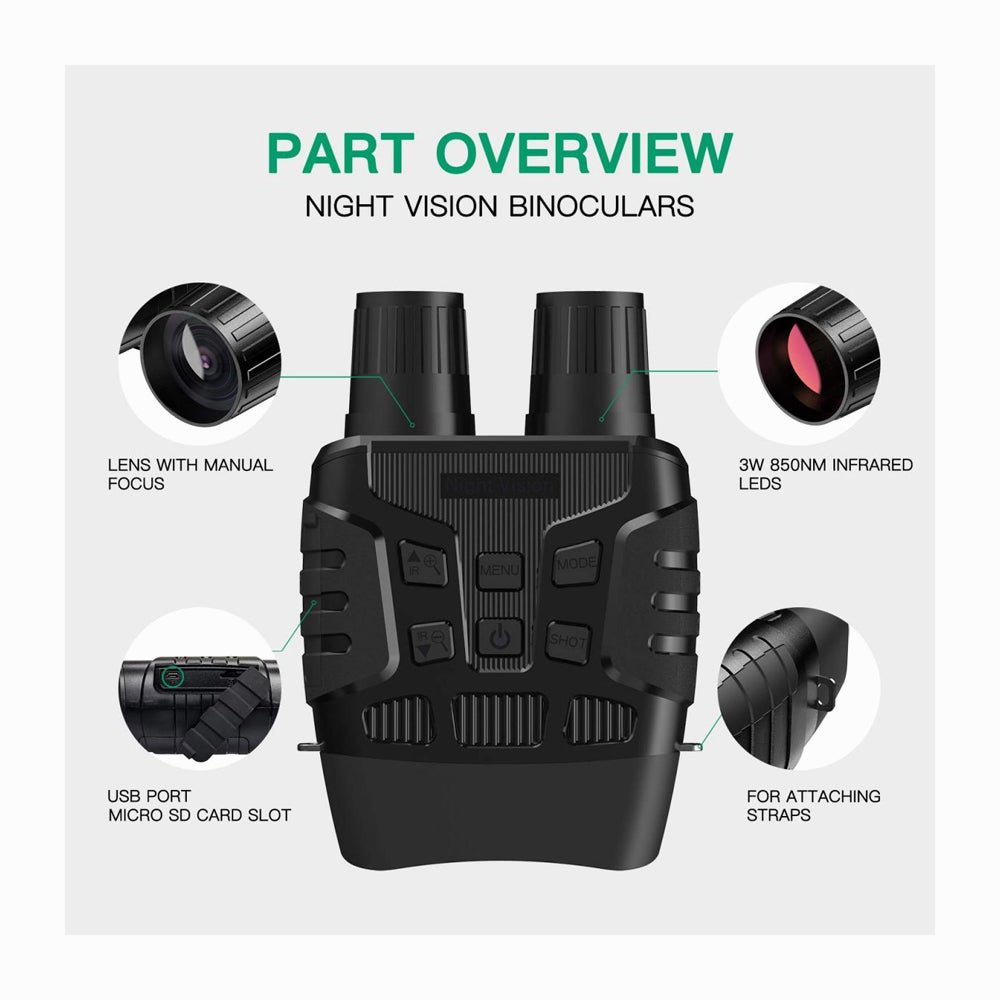 K&F CONCEPT Infrared Night Vision Binoculars 4x Digital Zoom 3W 850NM Infrared Binoculars for Reconnaissance Surveillance Camping Night Hunt thumbnail 2