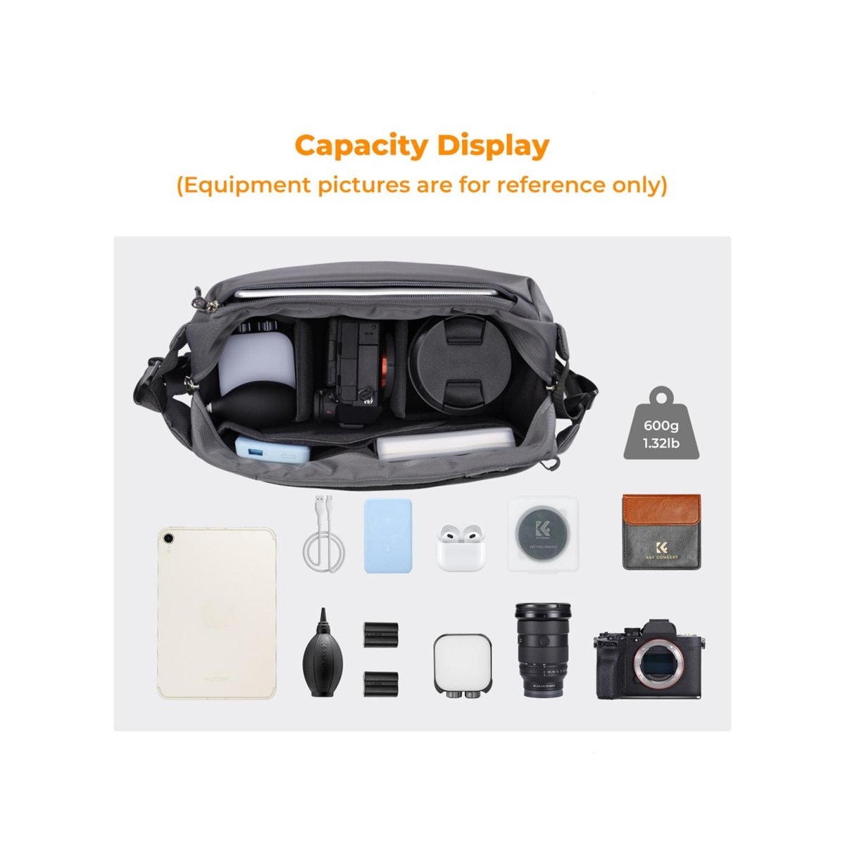 K&F Concept KF13.157V6 Alpha Camera Sling Bag (Dark Grey 10L) thumbnail 2
