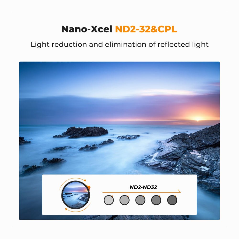 K&F Concept 72mm Variable Fader ND2-ND32 ND Filter and CPL Circular Polarizing Filter 2 in 1 MRC 28-Layer for Camera Lens No X Spot Weather  thumbnail 2