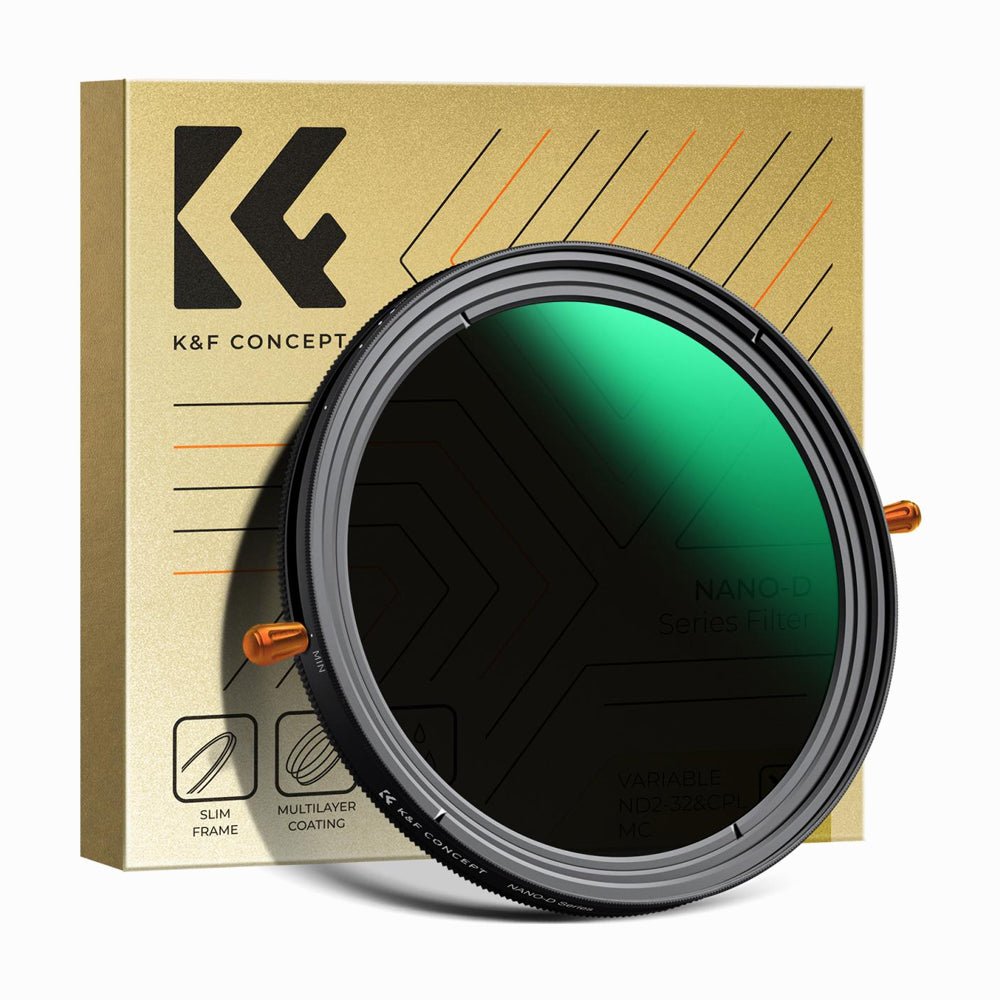 K&F Concept 77mm ND & CPL 2 in 1 Lens Filter, ND2-ND32 (1-5 Stop) Variable Neutral Density and Polarizer for Camera Lens Nano-Dazzle Series-