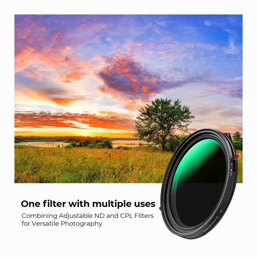 K&F Concept 77mm ND & CPL 2 in 1 Lens Filter, ND2-ND32 (1-5 Stop) Variable Neutral Density and Polarizer for Camera Lens Nano-Dazzle Series- thumbnail 2