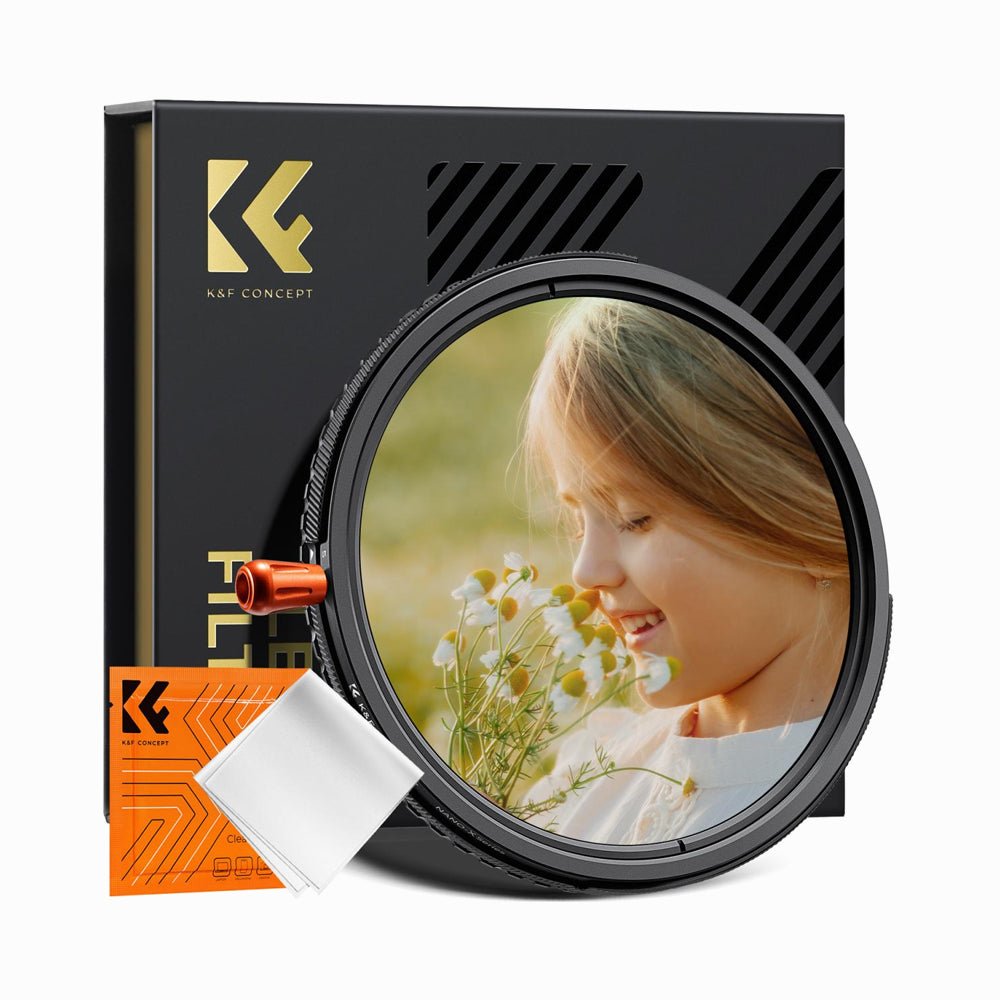 K&F Concept 77mm Variable ND2-32 (1-5 Stops) & Circular Polarizing Filter CPL & Black Mist 1/4 3 in 1 HD Lens Filter with 28 Multi-Coated fo