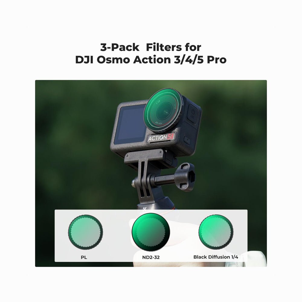 K&F Concept ND2-32 & CPL & Black Mist 1/4 Filter Kit Compatible with DJI Osmo Action 5 Pro/Osmo Action 4/Osmo Action 3(SKU.2360) thumbnail 2