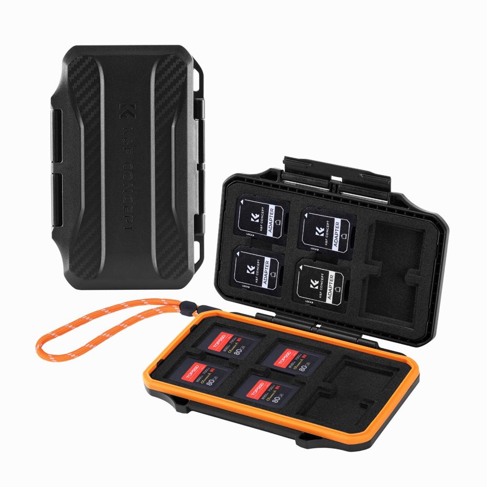K&F Concept 24 Slots SD Card Holder Memory Card Case, Water-Resistant Shockproof Memory Card Storage Carrying Case for 12 SD SDXC SDHC Cards