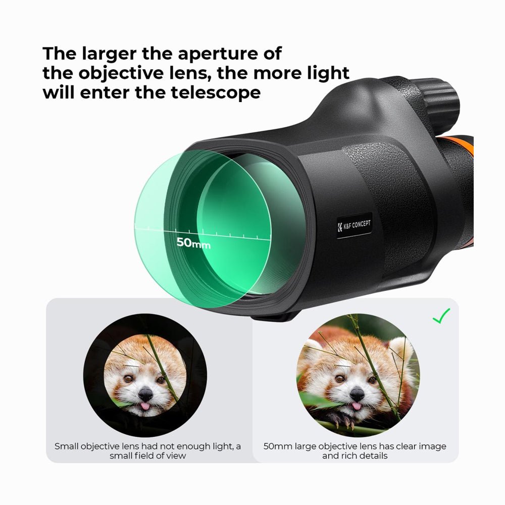 K&F Concept Monocular Telescope 12X50 Outdoor Telescope Hunting, HD Monocular for Adults with Phone Holder and Tripod (KF33.086) thumbnail 2