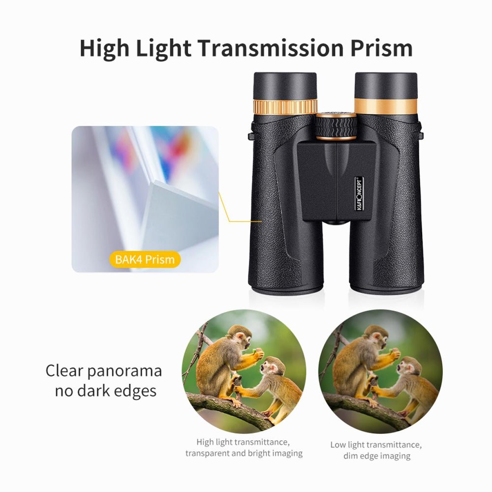 K&F Concept 12x42 HY1242 Waterproof BAK4 Roof Prism Binocular with 5.8 Degree Field of View (KF33.011) thumbnail 2
