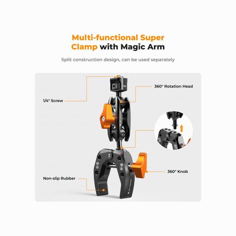 K&F Concept Ms13 Multi-Functional Super Clamp with Ballhead Magic Arm (KF31.083) thumbnail 2