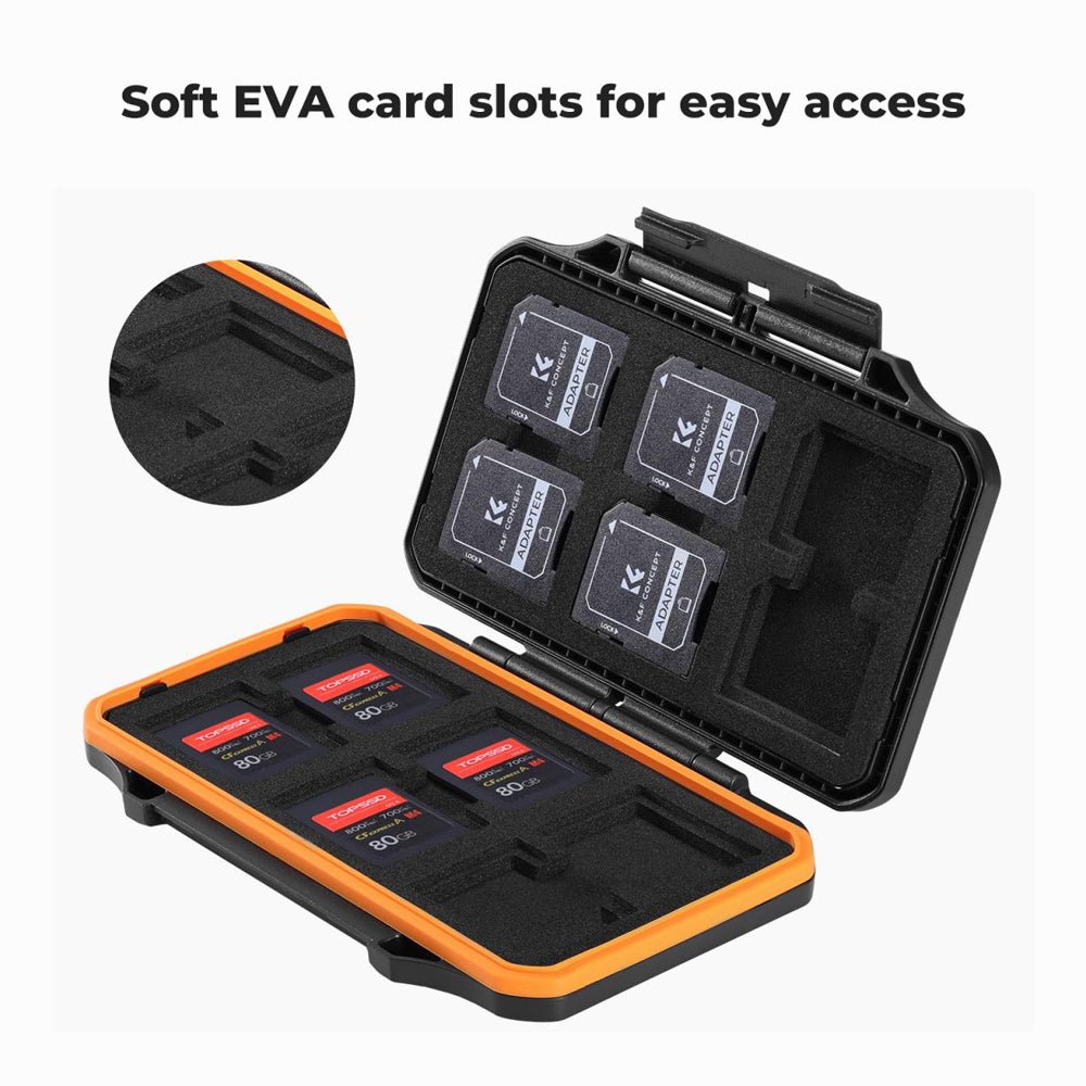 K&F Concept 24 Slots SD Card Holder Memory Card Case, Water-Resistant Shockproof Memory Card Storage Carrying Case for 12 SD SDXC SDHC Cards thumbnail 2