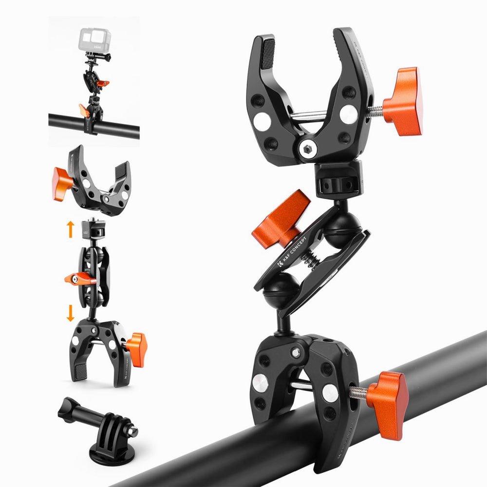 K&F Concept MS25 Super Clamp with Dual Ballhead Magic Arm (KF31.096)