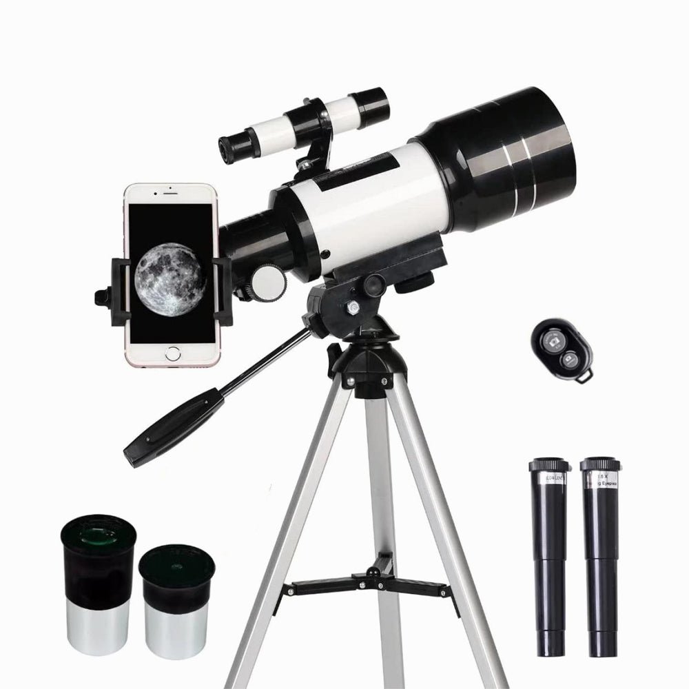 K&F Concept Children Solar Eclipse & Astronomical Telescope 70mm Aperture 300mm Focal Length, Portable Telescope with Tripod, Phone Holder &