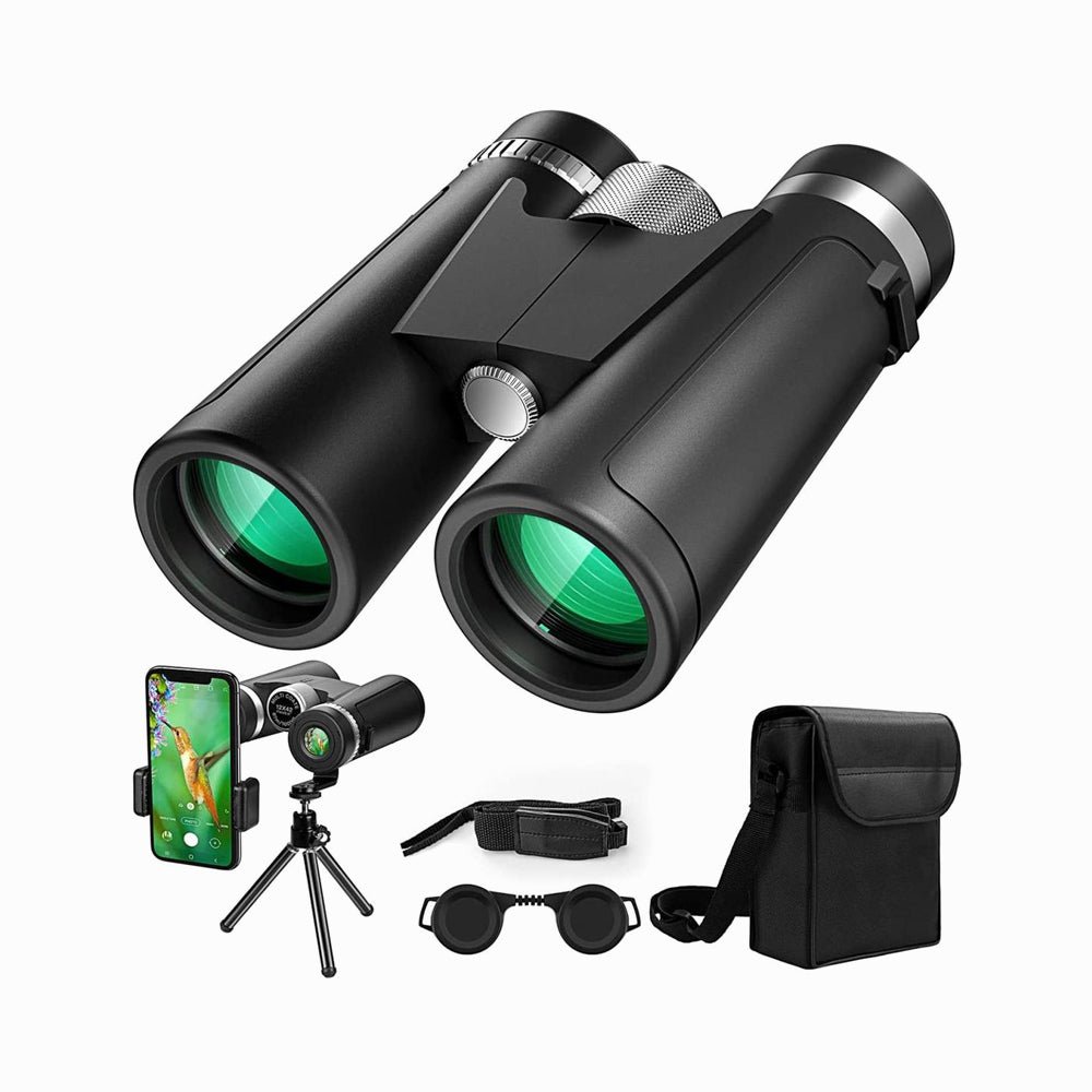 K&F CONCEPT 12x42 Professional HD Binoculars with Phone Clip and Tripod Low Light Night Vision Waterproof & Lightweight for Bird Watching Hu