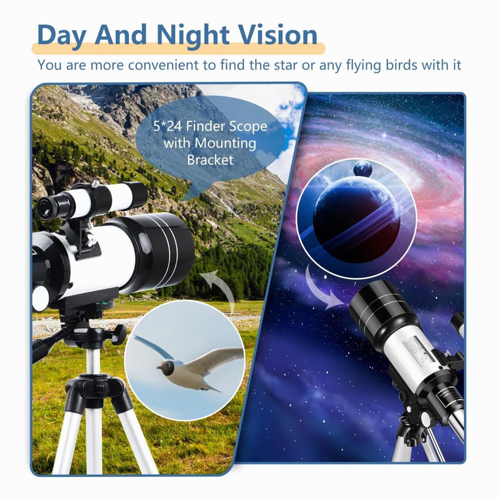 K&F Concept Children Solar Eclipse & Astronomical Telescope 70mm Aperture 300mm Focal Length, Portable Telescope with Tripod, Phone Holder & thumbnail 2