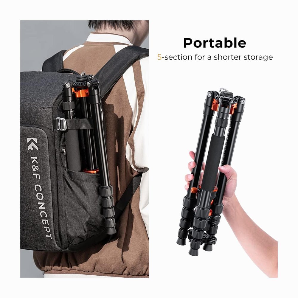 K&F Concept T255A4+BH-32L Camera Aluminum Tripod with Ball Head & Detachable Monopod((Red)KF09.085V4 thumbnail 2