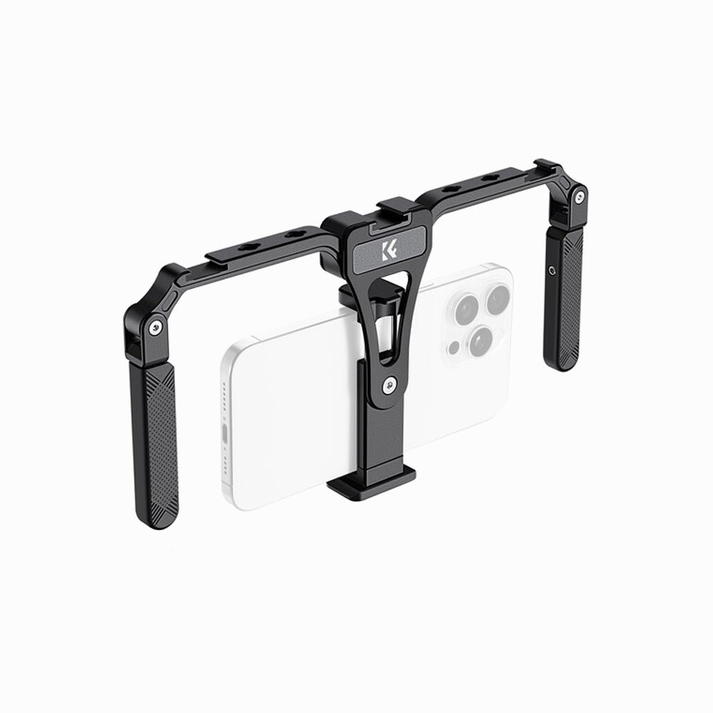 K&F Concept Smartphone Video Rig with Dual Handles, Foldable Aluminum Video Stabilizer Phone Video Rig (KF31.092)
