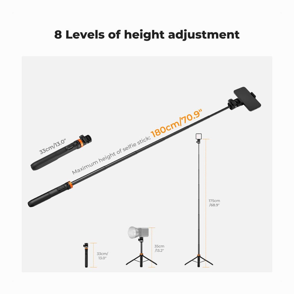 K&F Concept MS24 69''/175cm Iphone Selfie Stick Tripod (KF09.143) thumbnail 2