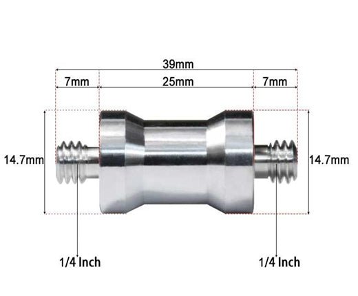 Light Stand Conversion Screws Threaded Adapter Socket 1/4 Male to 1/4 Male image 1