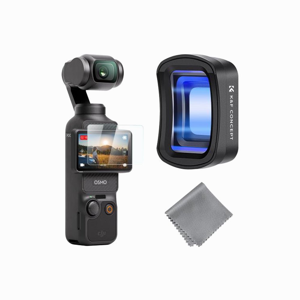K&F Concept DJI Osmo Pocket 3 / DJI Osmo Pocket 4 1.2X Anamorphic Lens, Blue Streak Effect Widescreen Cinematic Lens, Magnetic Attach / Mult