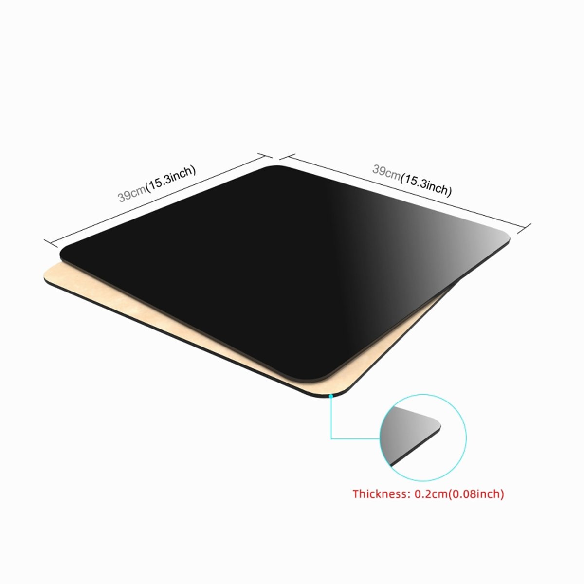 PULUZ 39cm Photography Acrylic Reflective Display Table Background Board (Black)- PU5340B thumbnail 2
