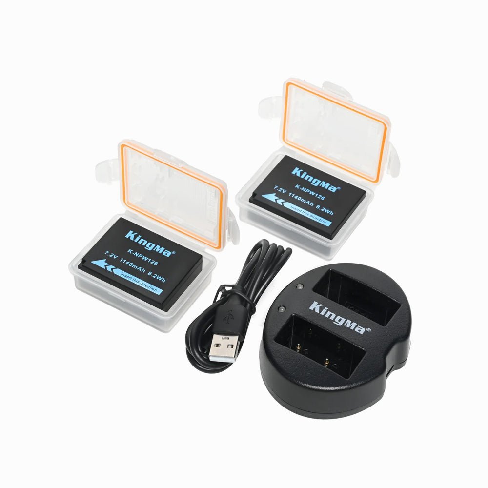 KingMa 2-Pack 1140mAh NP-W126 Battery and Dual USB Charger for Fujifilm (BM015-NPW126) thumbnail 2