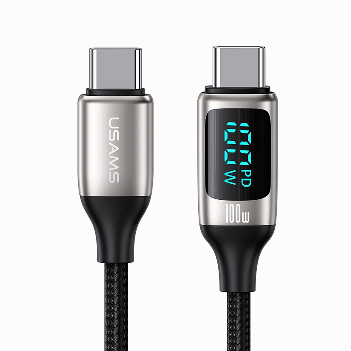 USAMS Cable USB-C to USB-C LED 1.2m 100W Fast Charging cable(US-SJ546) thumbnail 2
