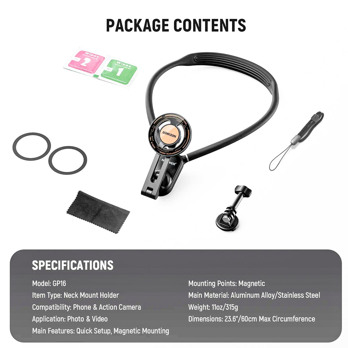 NEEWER GP-16 Magnetic Phone Neck Mount thumbnail 2