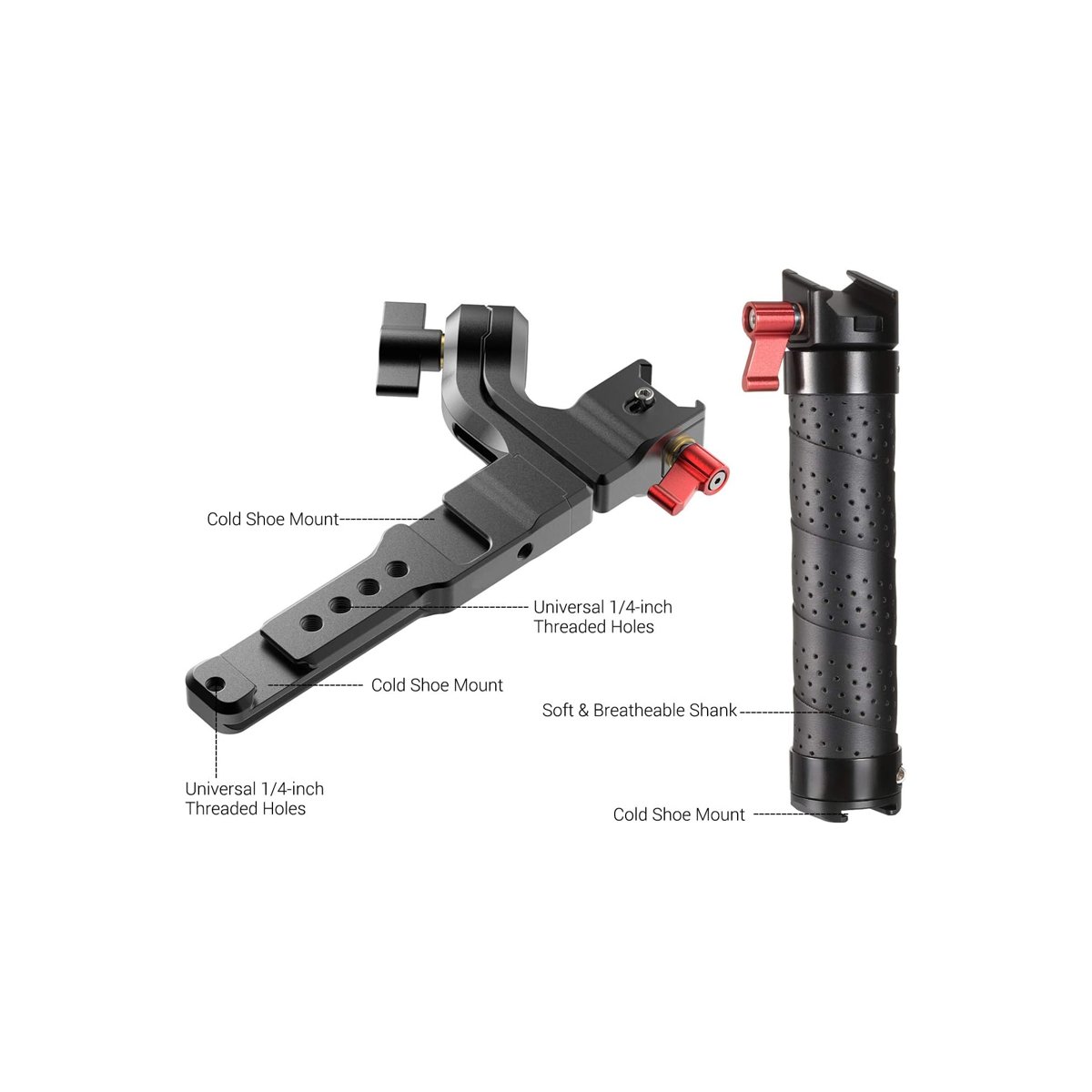 ZEGO-Aluminum Handle Sling Handgrip with Cold Shoe Universal 1/4 3/8 Interface Replacement for Ronin S 2 / Ronin SC 2 RS3/RS4/Gimble thumbnail 2