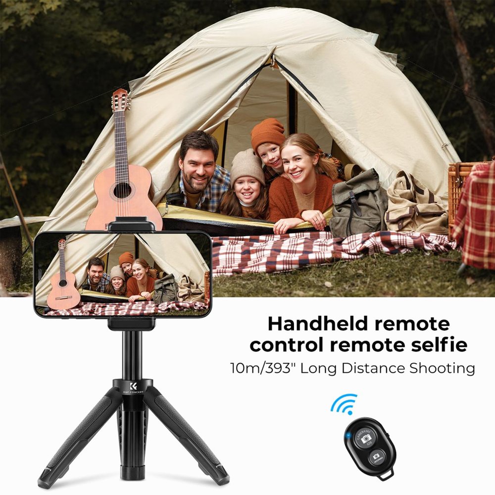 K&F Concept KF09.128V3 Cell Phone Tripod MS02 34cm phone tripod with remote Black Orange thumbnail 2