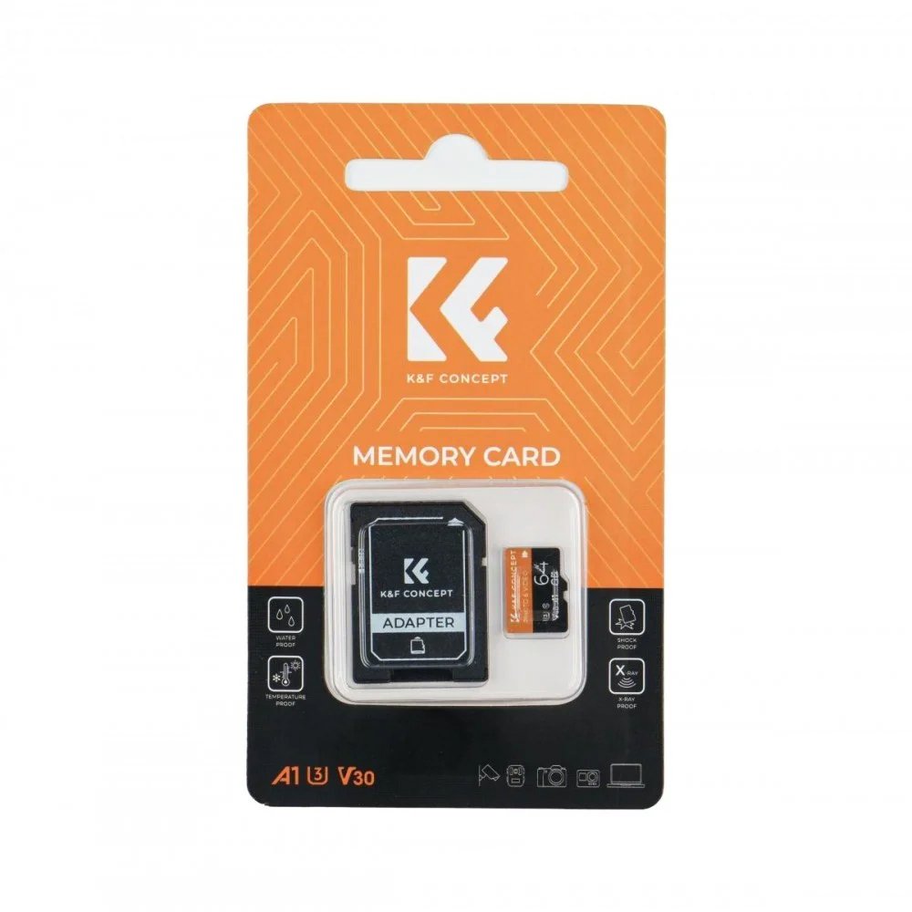 K&F 64G micro-SD card U3/V30/A1 with adapter memory card thumbnail 2