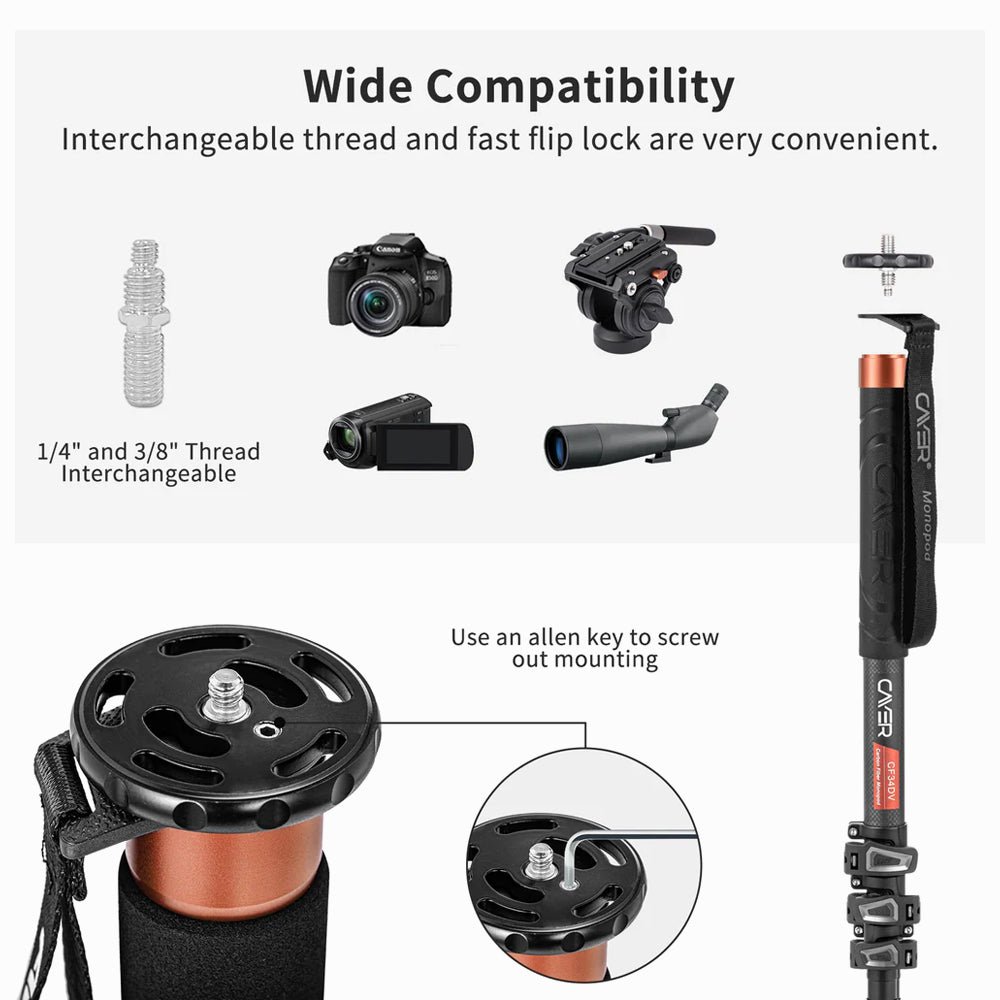 CAYER AF34DV ALUMINIUM MONOPOD thumbnail 2