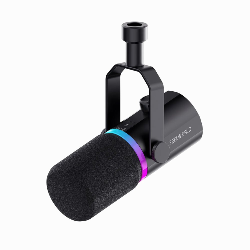 FEELWORLD PM1 XLR USB Dynamic Microphone with Desktop Stand Stand for Podcast thumbnail 2