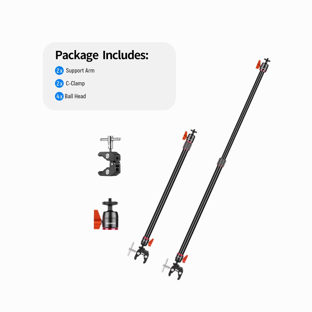 NEEWER ST102 2-Pack Aluminum Alloy Camera Slider Support Arm thumbnail 2