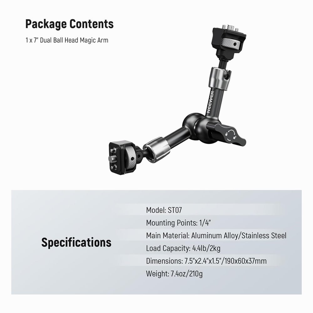 NEEWER ST07 7inch Articulating Magic Arm thumbnail 2